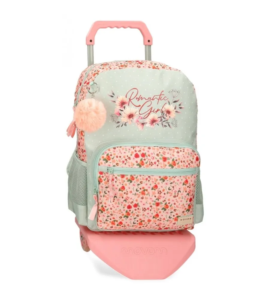 MOCHILA MOVOM ROMANTIC GIRL CON CARRO VERDE 31X42X13CM